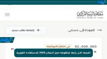 اضبط الآن رابط منظومة حجز الدولار 2000 للاستفادة الفورية